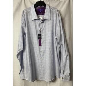 NWT Egara Mens Long Sleeve Button Front Slim Fit Shirt Big‎ & Tall Size 5XLT